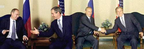 Presidents Putin and Bush, 07/23/00, G8 Meeting, Genoa, Italy